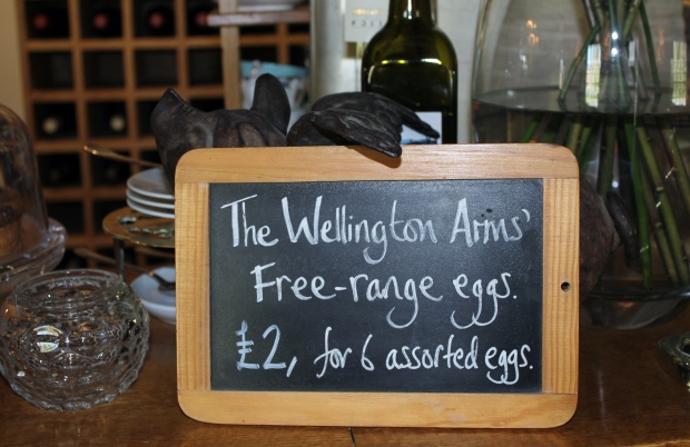 The Wellington Arms in Baughurst has the best pub garden and sells fresh eggs